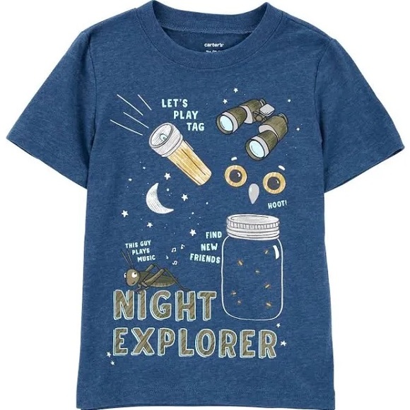 Carters Toddler Boys Three Assorted Styles Graphic T-Shirts & One Pocket Henley - Picture 5 of 16